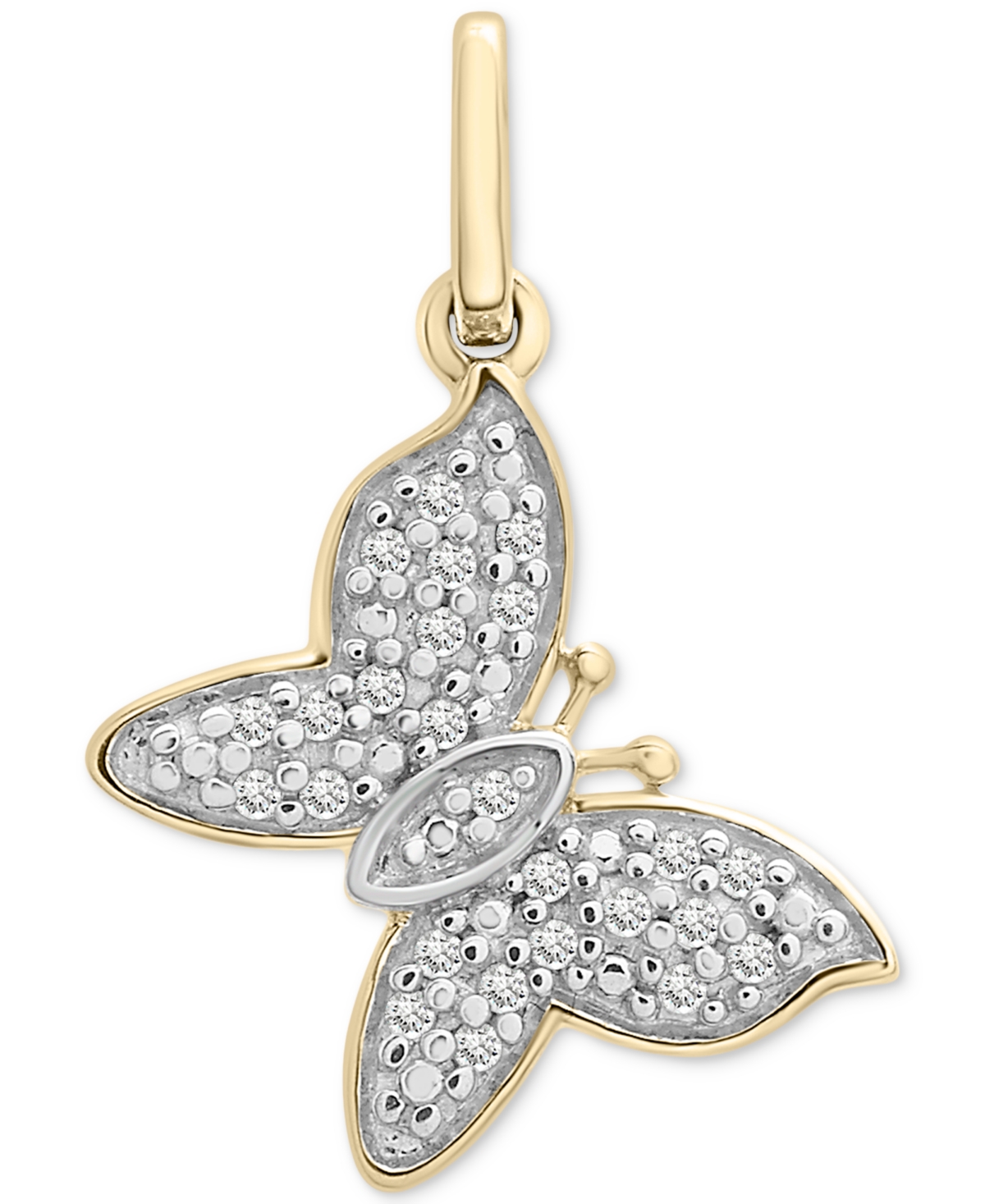 Diamond Butterfly Charm Pendant (1/20 ct. t.w.) in 10k Gold, Created for Macy's - Yellow Gold