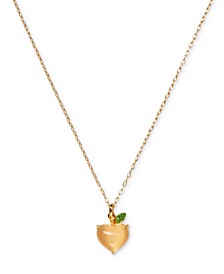 Gold-Tone Gemstone Peach Mini Pendant Necklace, 16" + 3" extender