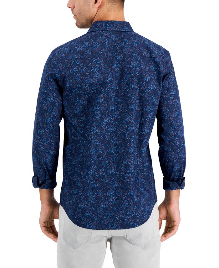 Alfani Men's Entour Leaf-Print Shirt, Created for Macy's & Reviews ...
