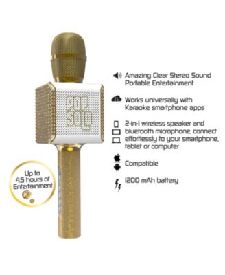 Tzumi Pop Solo Bling Bluetooth Karaoke Microphone with Smartphone Holder