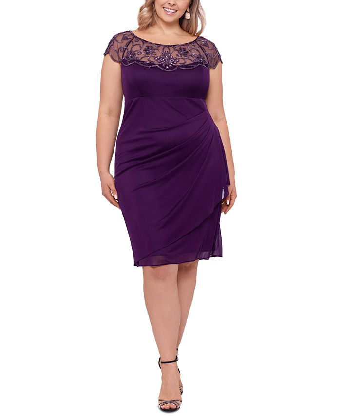 Macy's purple dress plus size online