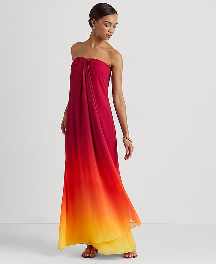 Lauren Ralph Lauren Ombré Strapless Chiffon Gown & Reviews - Dresses -  Women - Macy's