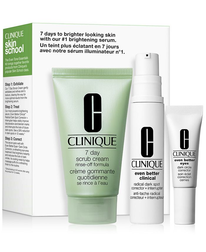 Reizen duizelig Leed Clinique 3-Pc. Skin School Supplies Even Tone Essentials Set & Reviews -  Beauty Gift Sets - Beauty - Macy's