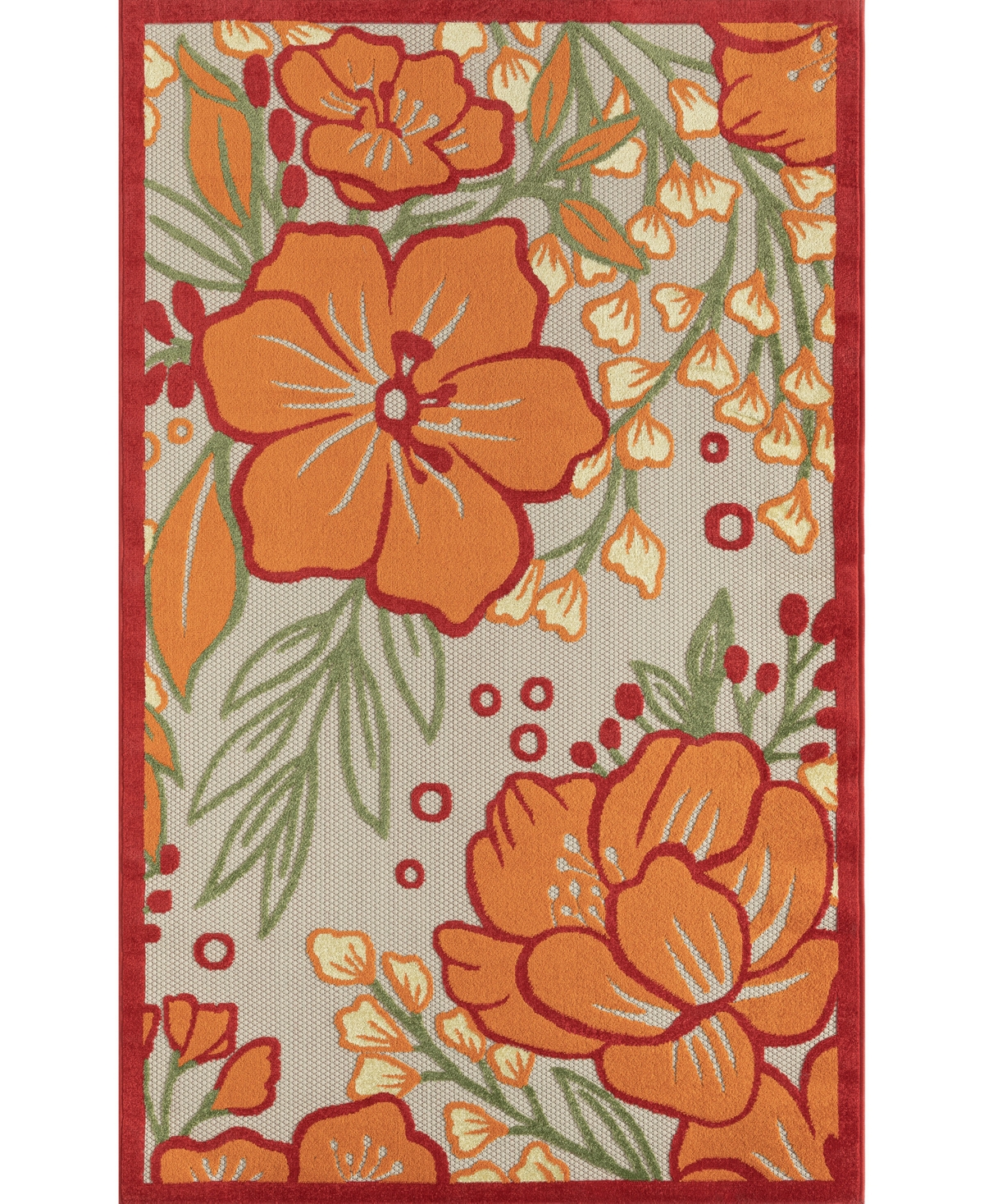 Lr Home Lanai LNI81820 7'10in x 9'10in Outdoor Area Rug - Orange, Red