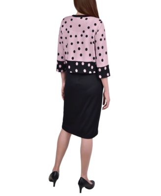 NY Collection Women's 3/4 Sleeve Two Piece Dress Set