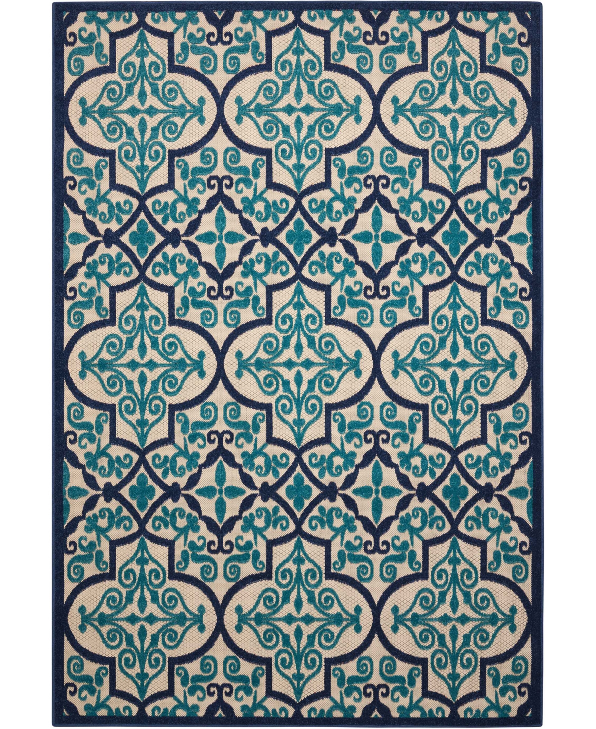 Nourison Aloha Alh14 7'10" X 10'6" Outdoor Area Rug In Navy