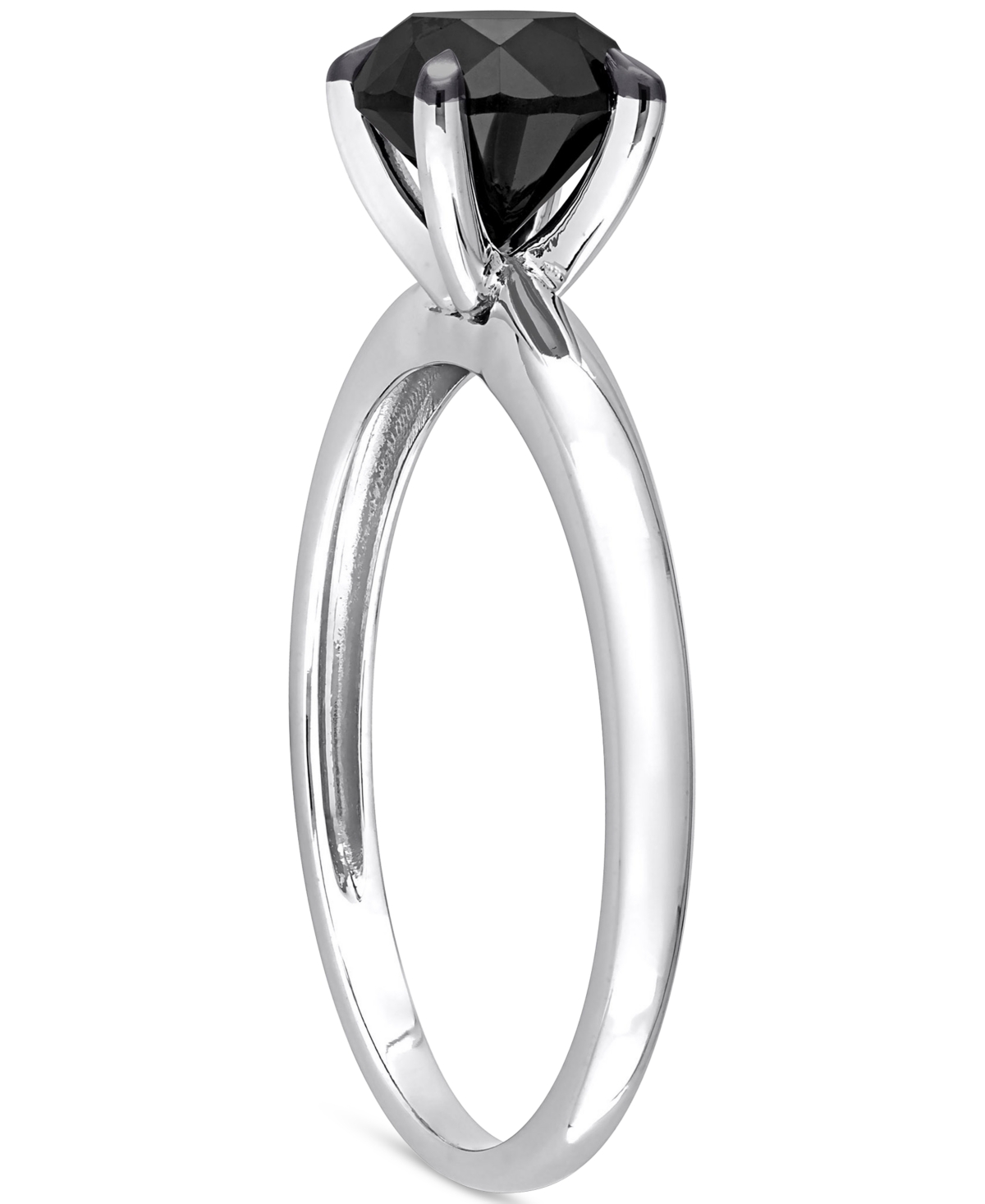 Black Diamond Solitaire Engagement Ring (1-1/2 ct. t.w.) in 14k- White Gold