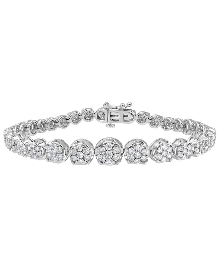 Macy's Diamond Cluster Fancy Link Tennis Bracelet (2-1/2 ct. t.w.) in ...