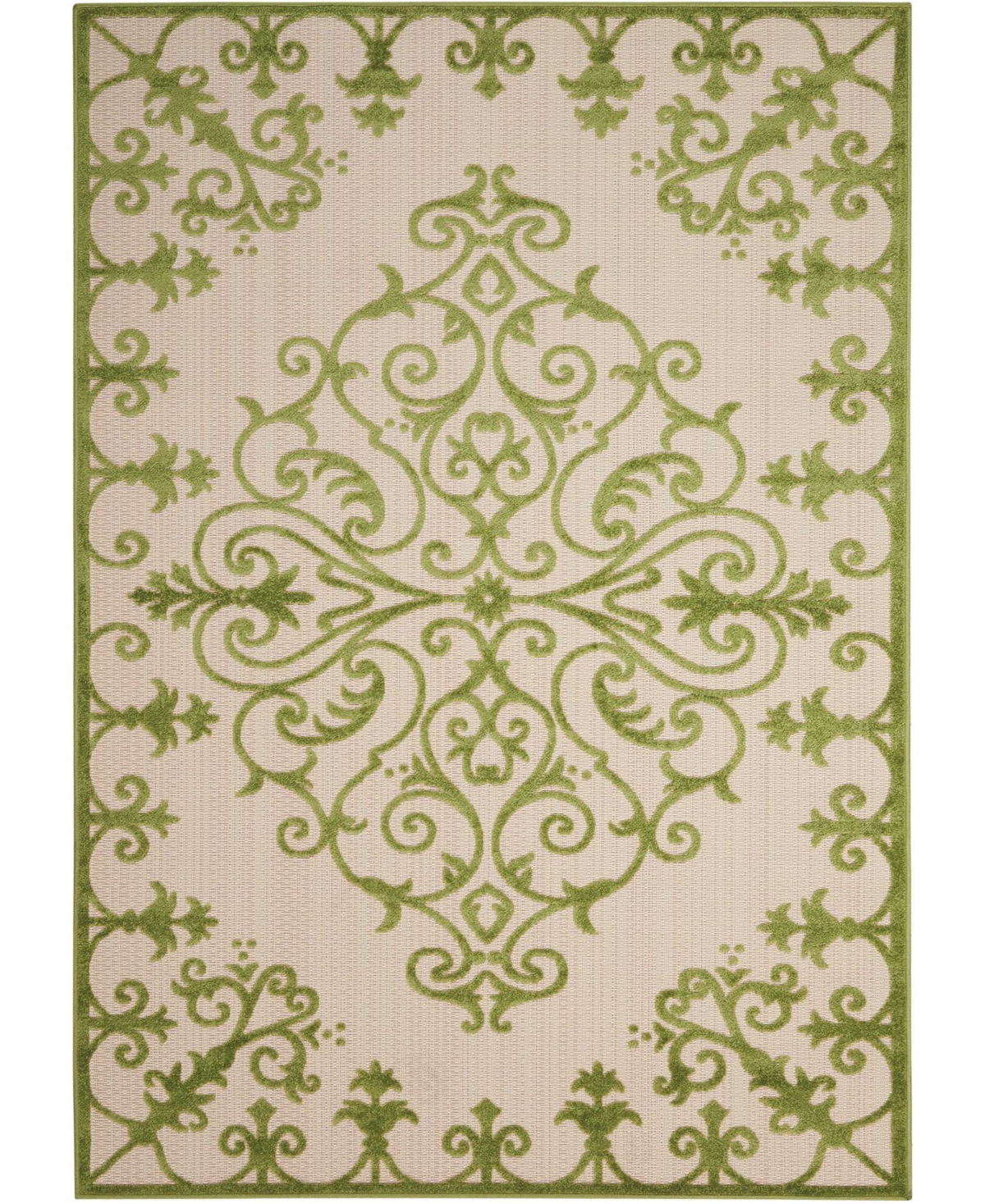 Nourison Aloha Alh12 5'3" X 7'5" Outdoor Area Rug In Green