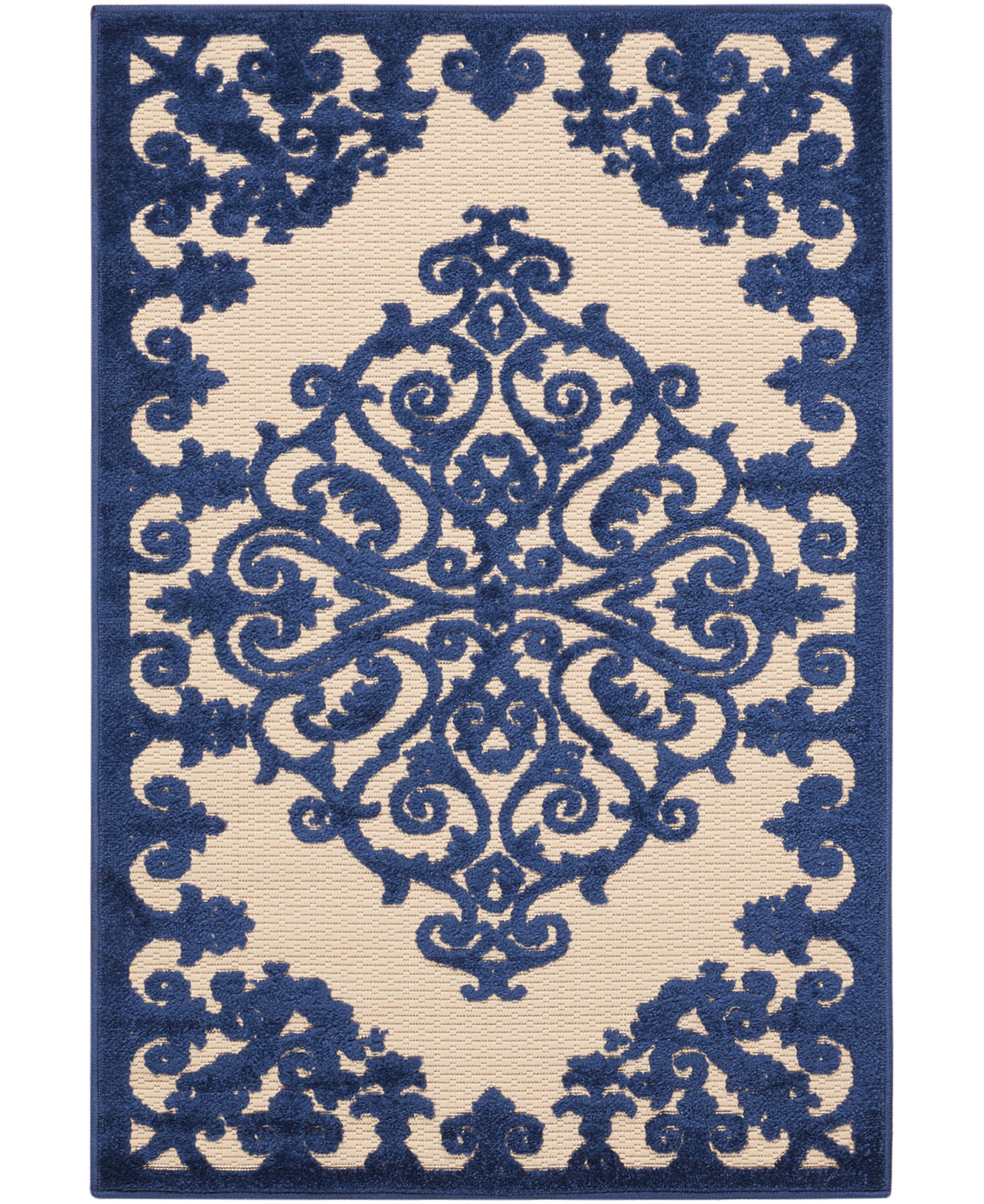 Nourison Aloha Alh12 2'8" X 4' Outdoor Area Rug In Navy