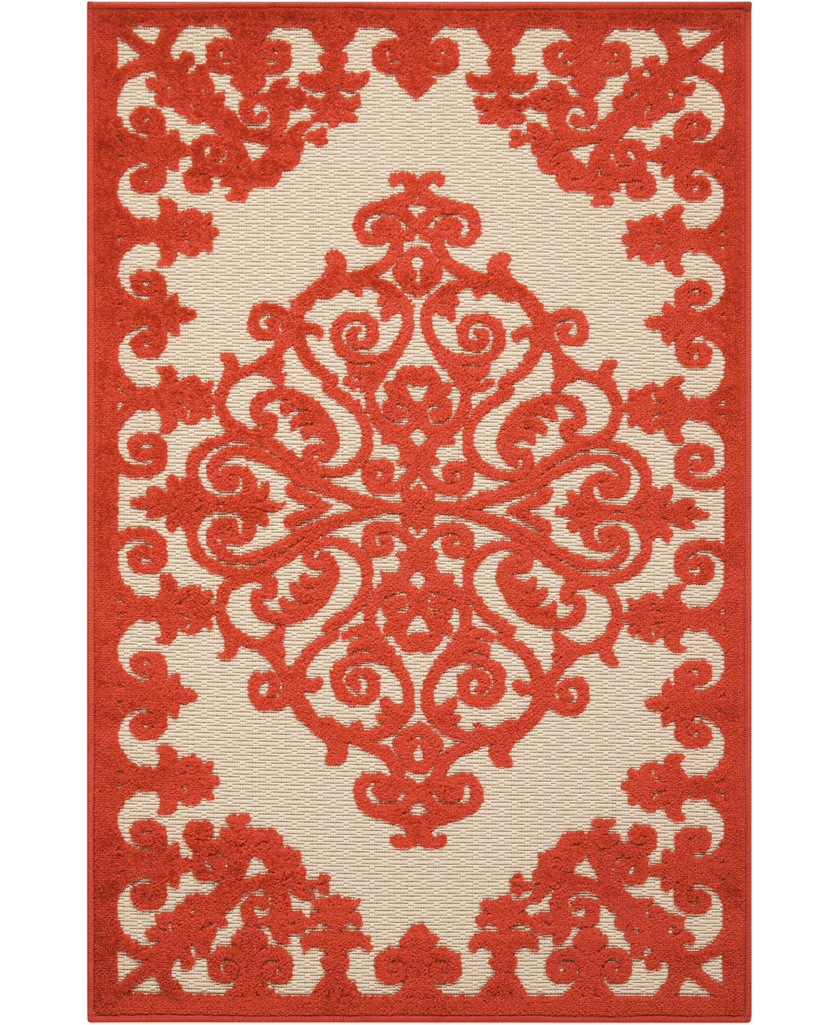 Nourison Aloha Alh12 2'8" X 4' Outdoor Area Rug In Red