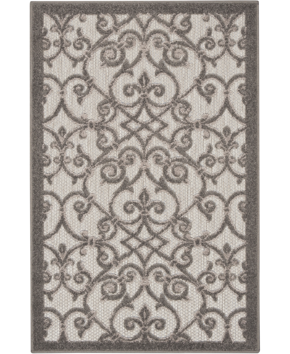 Nourison Aloha Alh21 2'8" X 4' Outdoor Area Rug In Charcoal