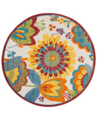 Aloha ALH25 5'3" x 5'3" Round Outdoor Area Rug