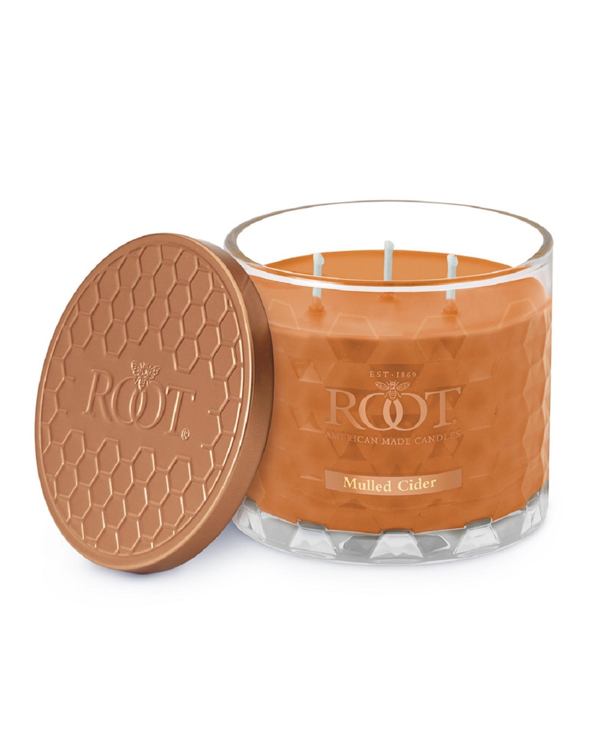 Mulled Cider Fragrance Honeycomb Glass Jar Candle - Rust