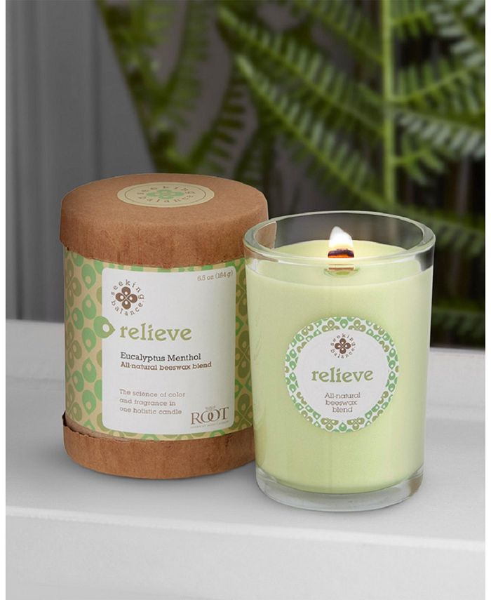 ROOT CANDLES Seeking Balance Relieve Eucalyptus Menthol Spa Jar Candle