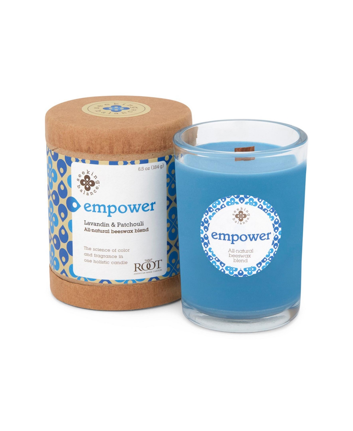 Seeking Balance Empower Lavandin Patchouli Spa Jar Candle, 6.5 oz - Sapphire