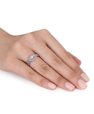 Diamond Cluster 3-Pc. Bridal Set (1/2 ct. t.w.) in 14k White Gold