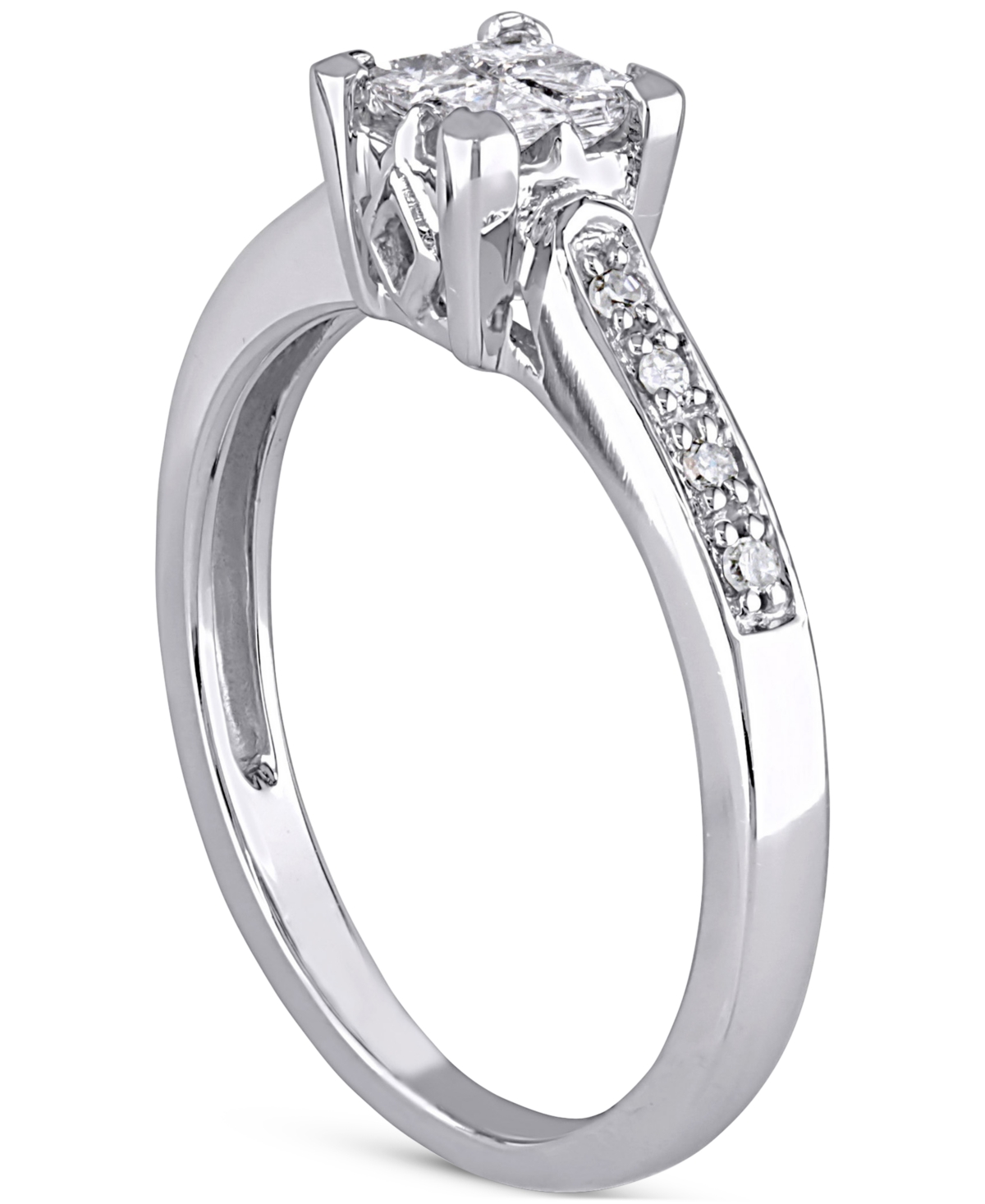 Diamond Princess Quad Cluster Engagement Ring (1/4 ct. t.w.) in 14k- White Gold
