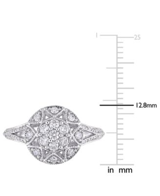 Diamond Vintage-Inspired Cluster Engagement Ring (1/2 ct. t.w.) in 14k White Gold