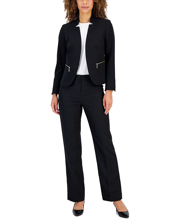 Kasper Women's CutOut Collar Zippered Pockets Jacket Macy's