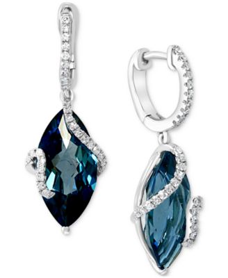 EFFY&reg; Citrine & Diamond Drop Earrings in 14k Gold (Also available in Pink Amethyst, Green Amethyst and London Blue Topaz)