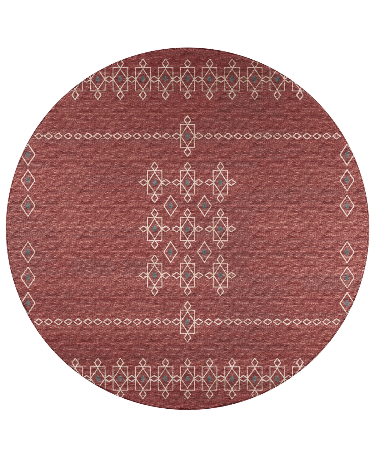 D Style Buttes BTS3 8' x 8' Round Area Rug - Paprika