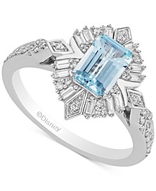 Aquamarine (7/8 ct. t.w.) & Diamond (1/3 ct. t.w.) Elsa Ring in 14k White Gold