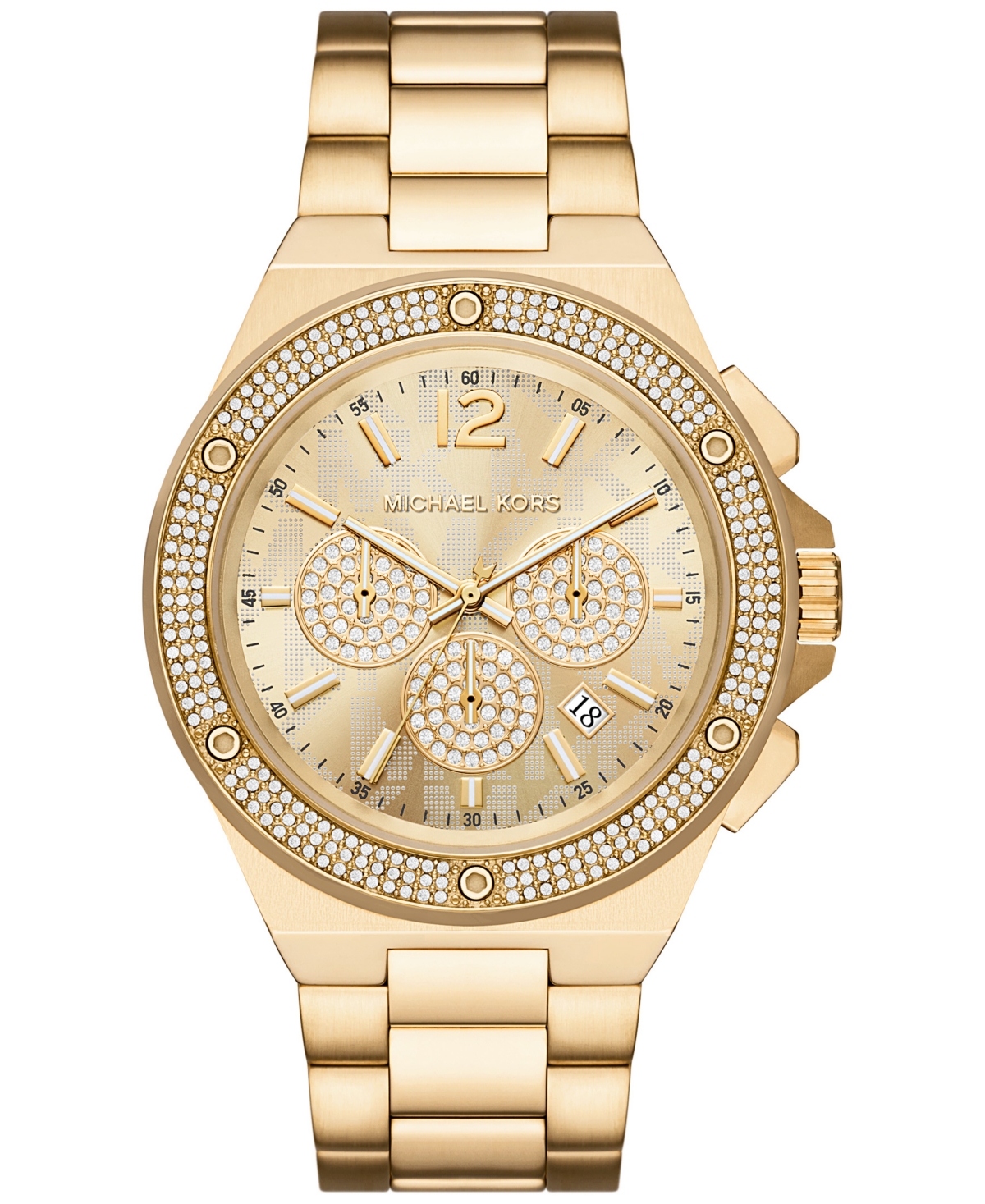Michael Kors Men's Lennox Chronograph Gold-Tone Stainless Steel Bracelet  Watch 45mm & Reviews - All Watches - Jewelry & Watches - Macy's