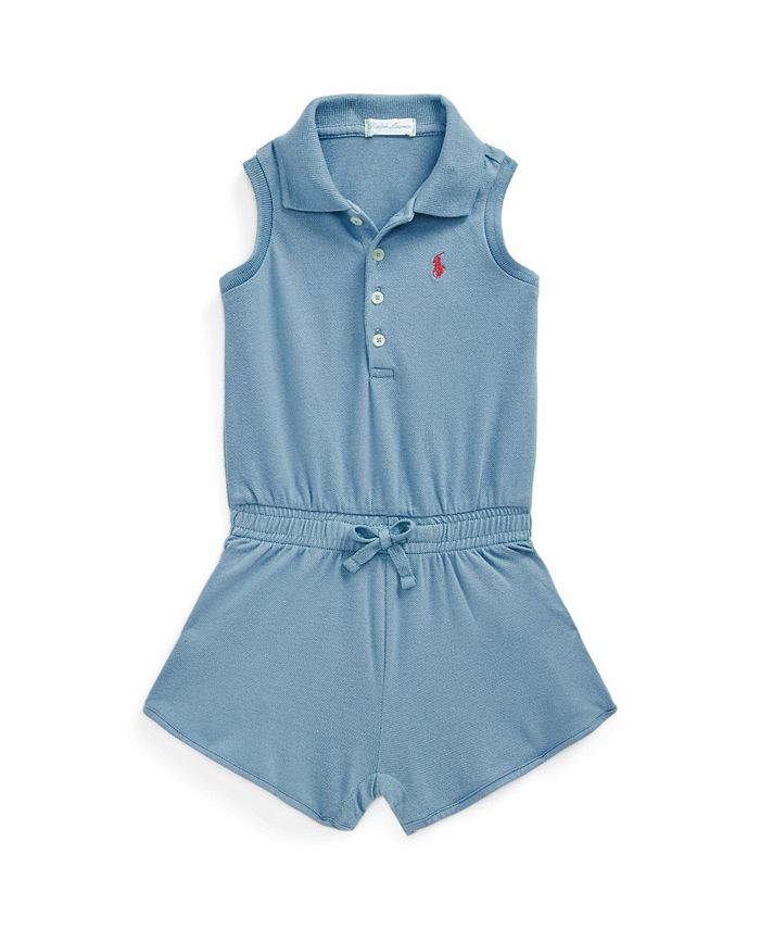 Polo Ralph Lauren Baby Girls Stretch Mesh Polo Romper Macy's