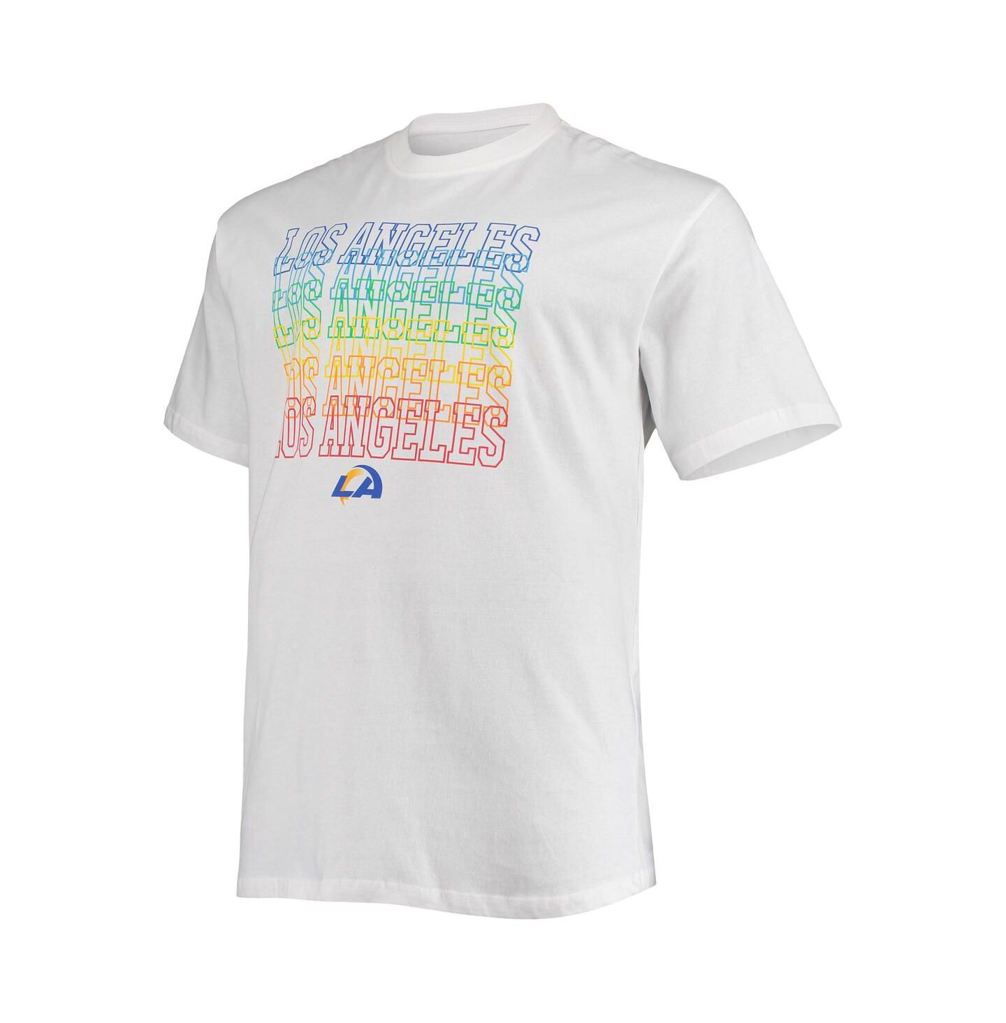 Мужская футболка Fanatics White Los Angeles Rams Big and Tall City Pride — фото 4
