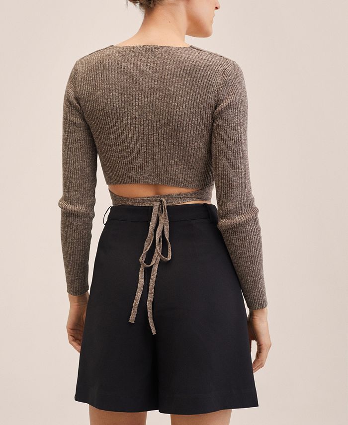 MANGO Women's Wrap Cable Knit Cardigan Macy's