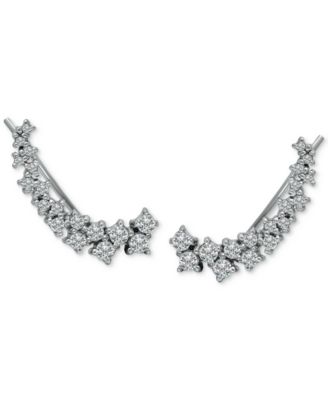 Giani Bernini - Cubic Zirconia Graduated Cluster Ear Climbers in Sterling Silver