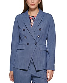 Women's Chambray Double-Breasted Blazer