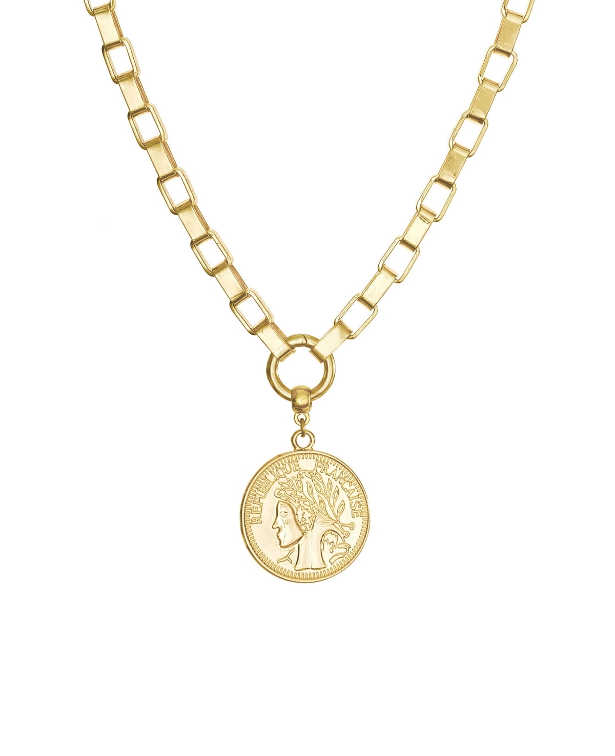Ettika Women's 18k Gold Plated Traveler's Coin Chain Necklace