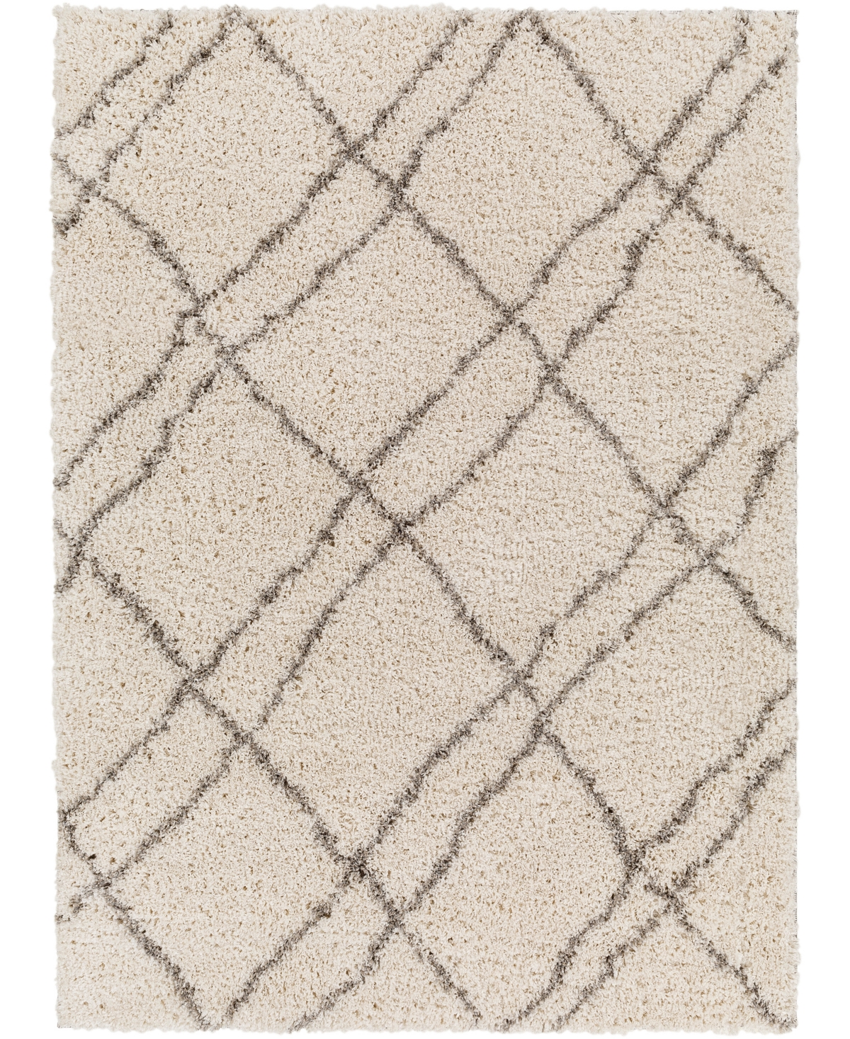 Surya Capella Shag Cps-2306 5'3in x 7' Area Rug - Cream, Gray