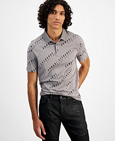 Men's Scattered Logo Polo Shirt, created for Macy's