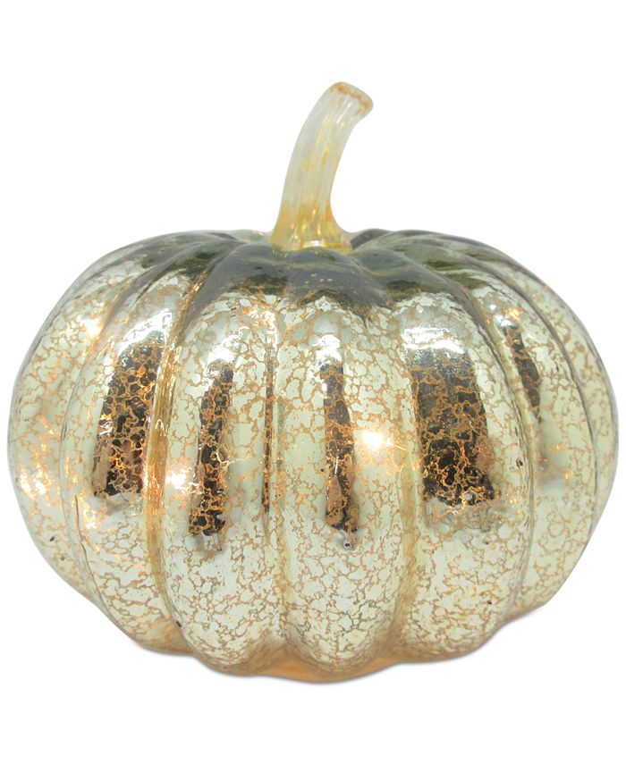 Martha Stewart Collection Large Decorative LED LightUp Glass Pumpkin