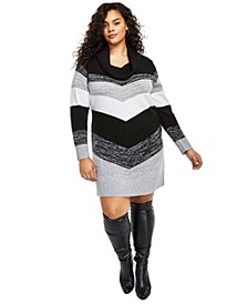 Trendy Plus Size Colorblocked Sweater Dress
