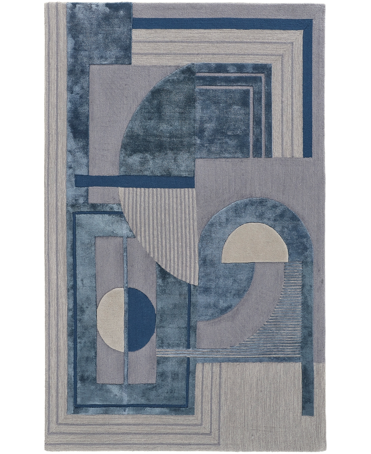 Feizy Cutlor R8849 5' x 8' Area Rug - Blue, Gray