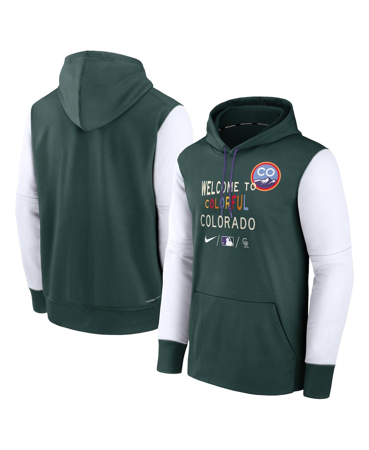 Men's Nike Green Colorado Rockies Authentic Collection 2022 City Connect Therma Performance Pullover Hoodie