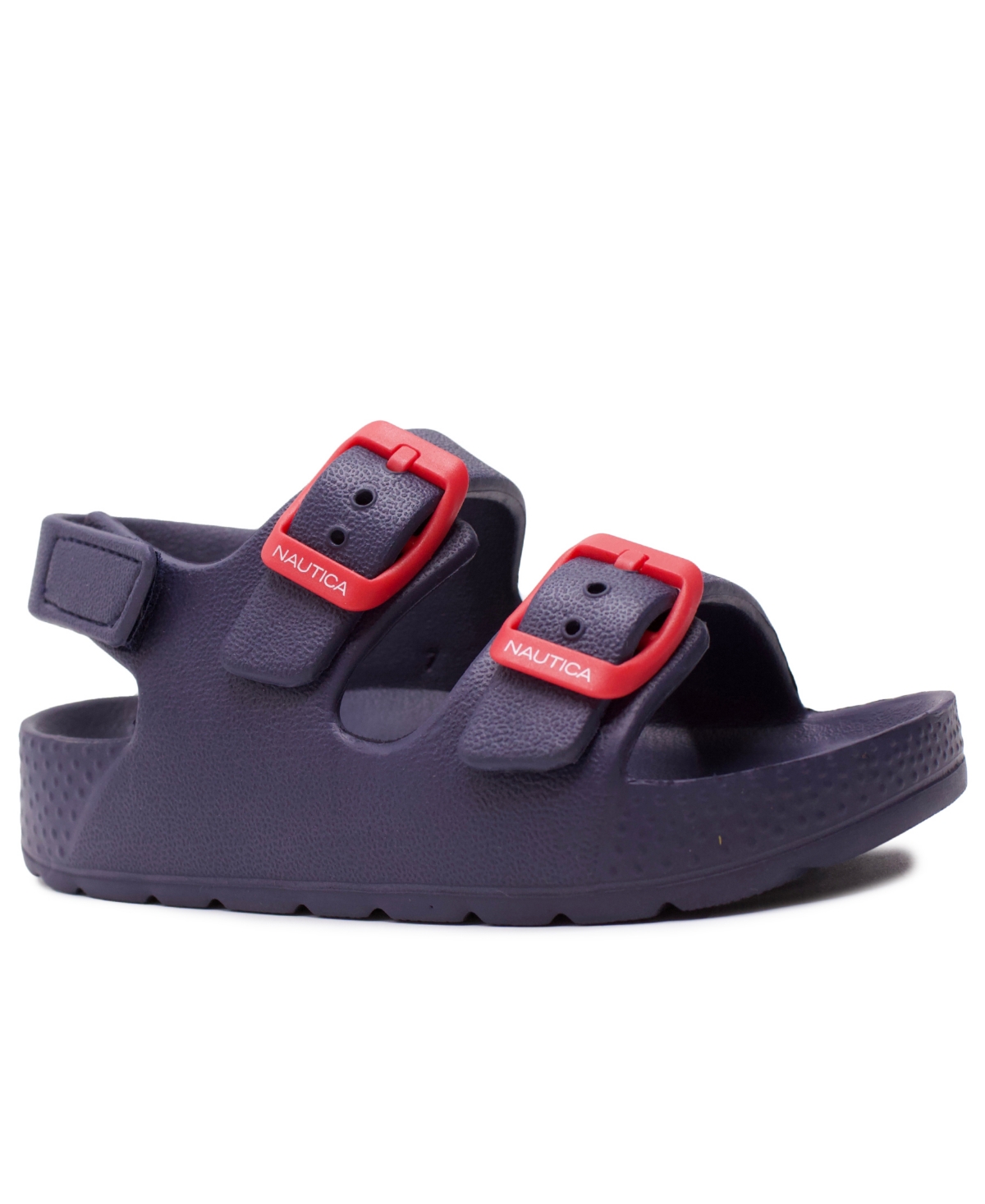 Nautica Toddler Boys Float Boat Slides In Navy Red Buckle