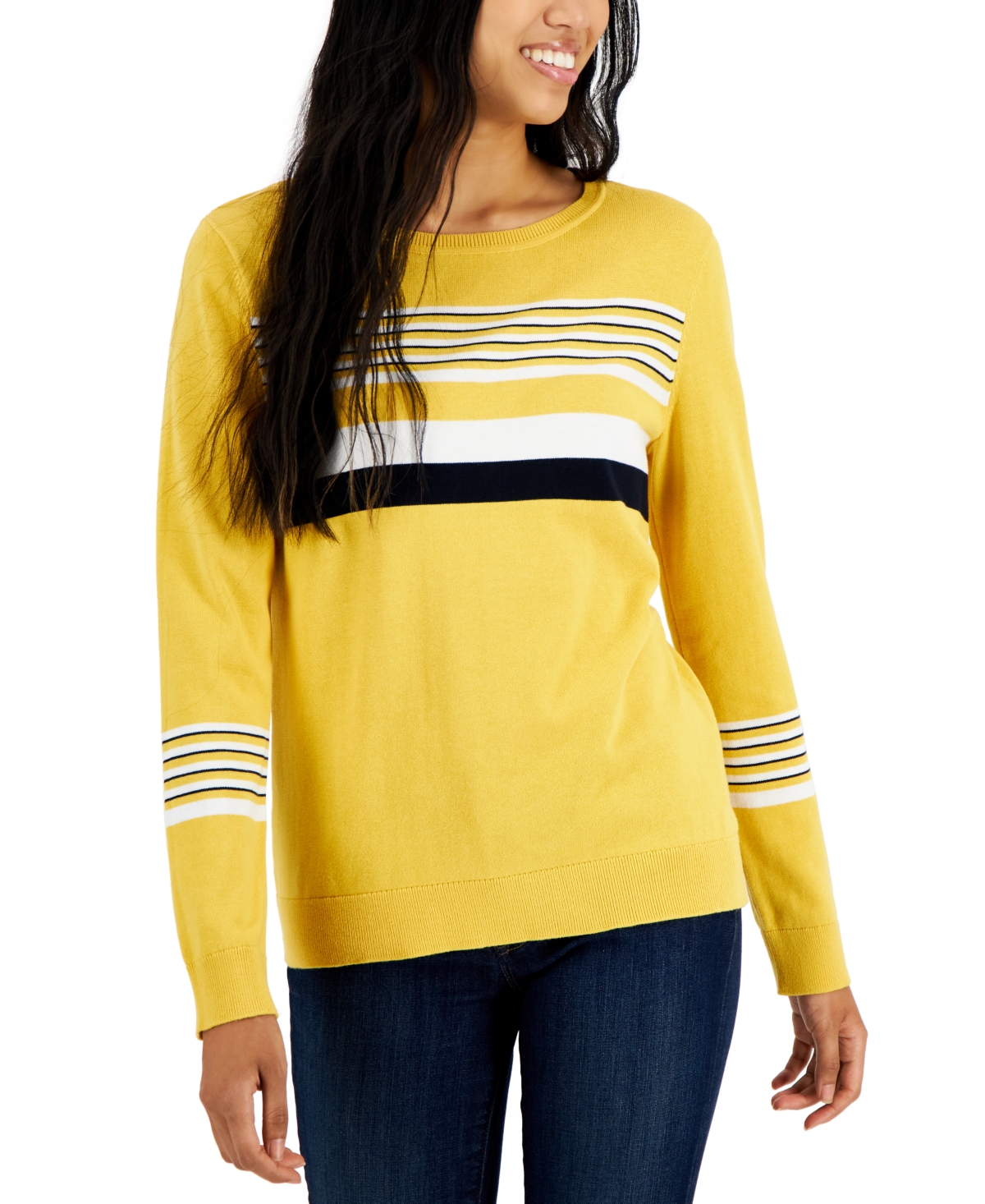 Tommy Hilfiger Women's Lucy Striped Cotton Sweater