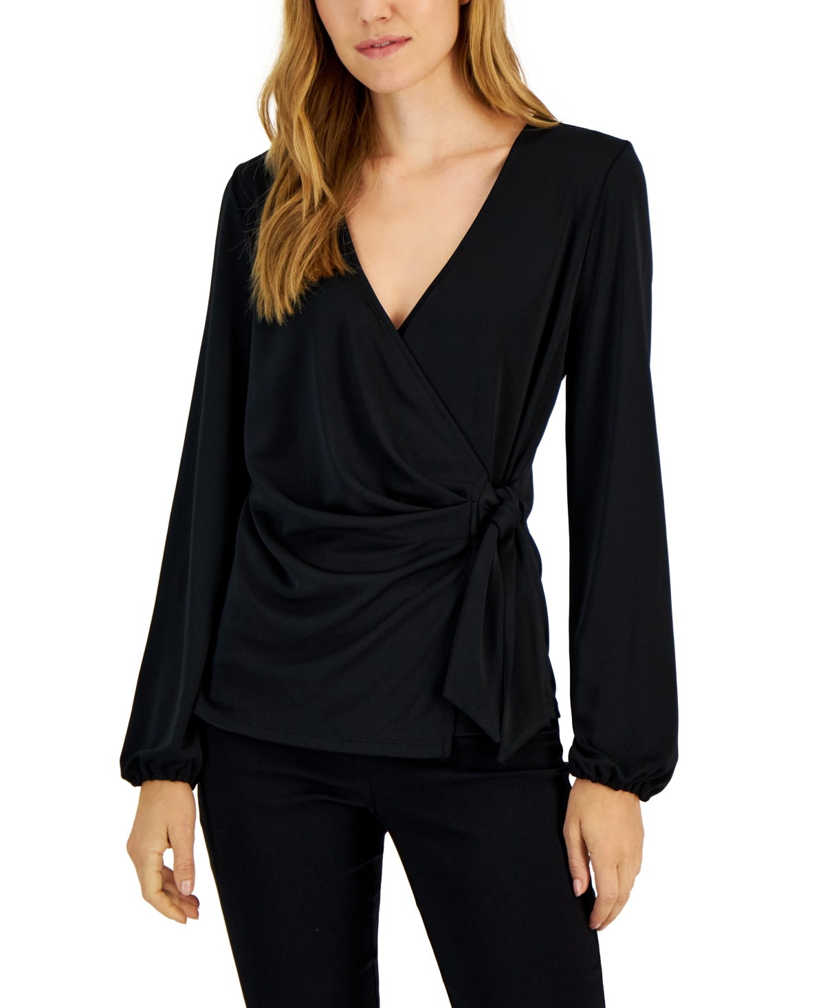 Alfani Women's Surplice Wrap Top, Created for Macy's