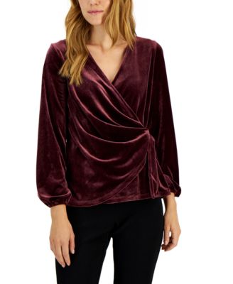 Plus Size - Cotton Modal Surplice Faux Wrap Top