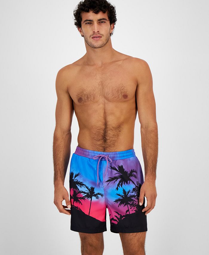 INC International Concepts Men's Sunset Volley Swim Trunks, Created for