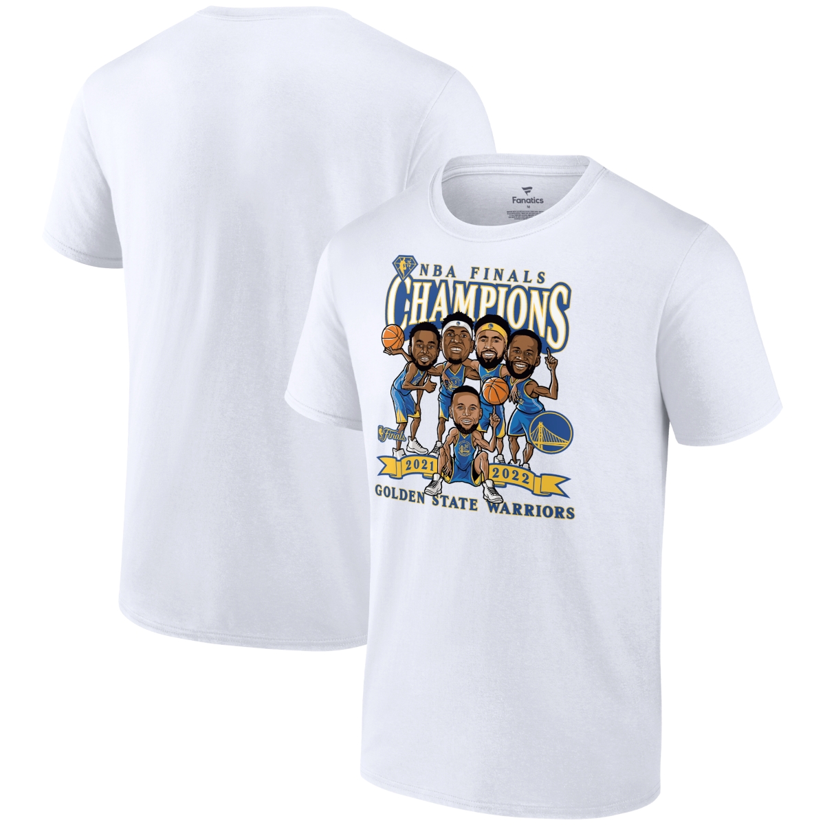 Fanatics Men'sGolden State Warriors 2022 Nba Finals Champion Caricature T-Shirt - White