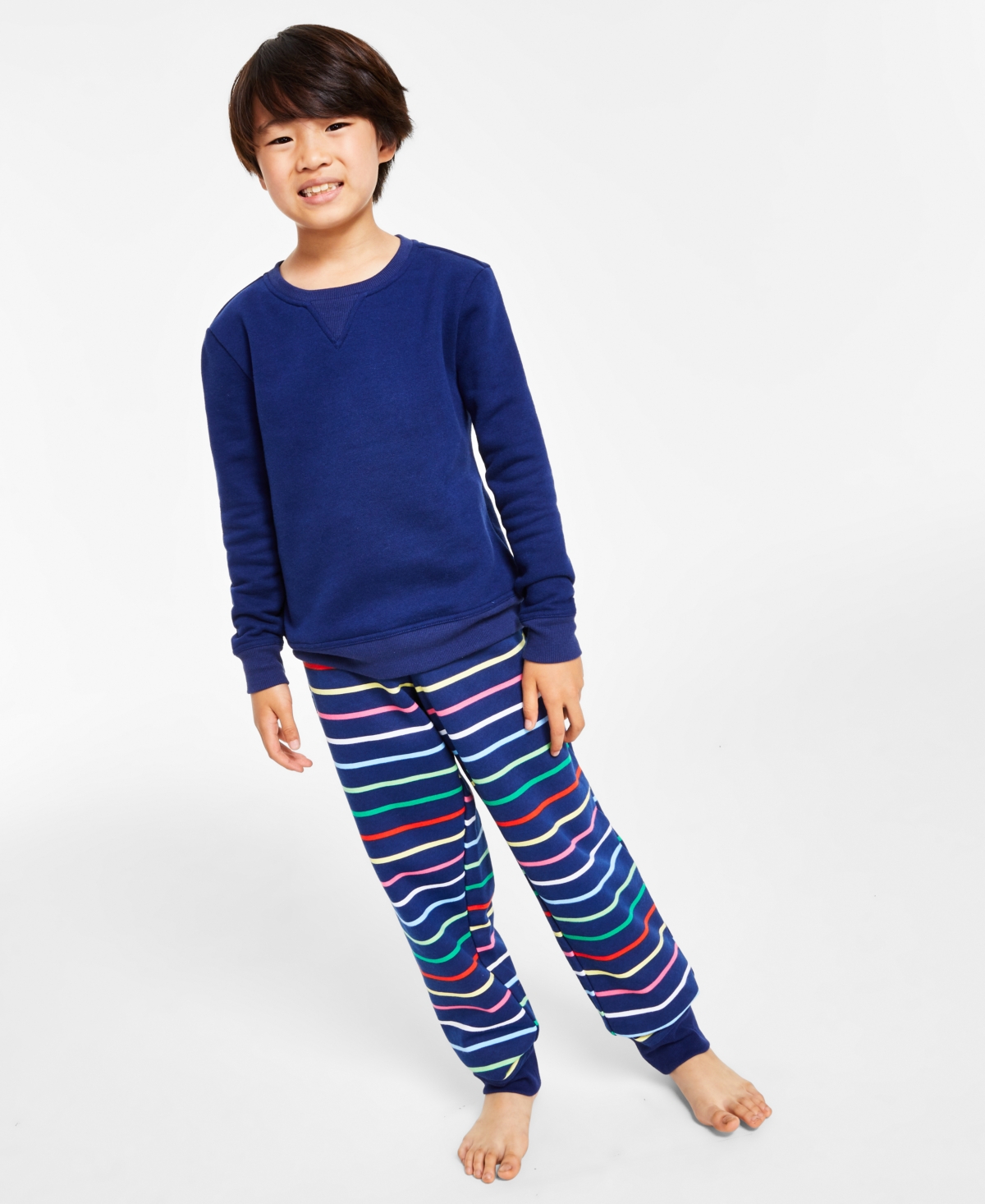 Charter Club Kids' Printed Striped Matching Jogger Pants, Created for Macy's