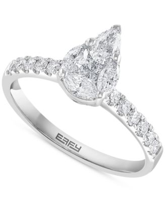 EFFY Collection EFFY® HEMATIAN Diamond Multi-Cut Teardrop Cluster ...