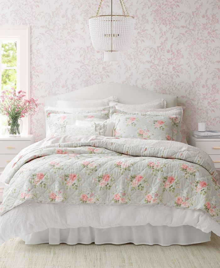 Laura Ashley Melany Cotton Reversible 3 Piece Quilt Set, Full/Queen ...