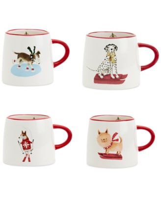 Tabletops Unlimited - Furry Christmas Mugs, Set of 4